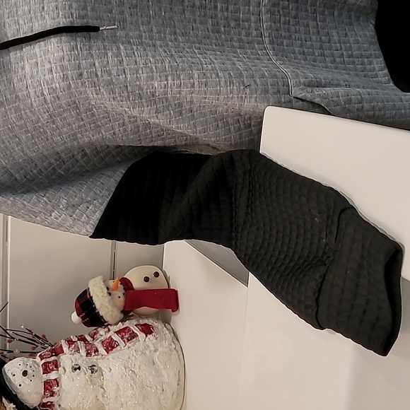 Waffle Knit Raglan Sleeve Drawstring Hoodie - Picture 6 of 8